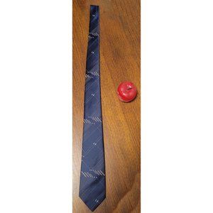 G. Rinoldi Dark Navy Blue White Zig Zag Geometric Abstract Pattern Tie